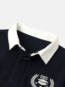 Maillot de rugby classique à manches longues avec logo brodé personnalisé, vêtements d'équipe pour garçons, jersey de sport épais 100% coton, vêtements d'équipe pour enfants et jeunes - Product Image 4