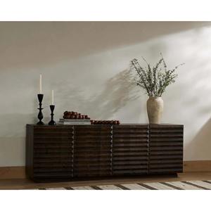 Handmade <b>Sideboard</b> Cabinet with Four Doors Crafted from Solid Wood for Organized Bedroom and <b>Kitchen</b> Storage - Product Image 2