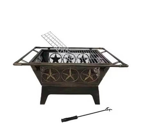 Brasero rond en métal noir avec motif étoile et lune pour jardin extérieur, barbecue, brasero décoratif en métal fait main, vente chaude - Product Image 2