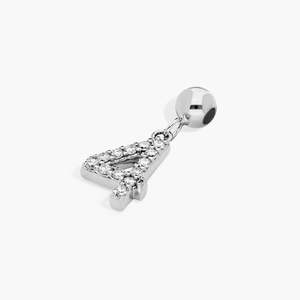 Colgante de Diamante Cultivado en Laboratorio con Inicial, Corte Brillante, Oro Blanco de 14K, Chapado en Rodio de Lujo, Certificado IGI, Regalo para Mujer - Product Image 2