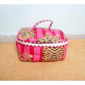 Juego de 3 Bolsas Organizadoras de Maquillaje y Cosméticos con Cierre, Rayas de Algodón 100% Puro, Asa Suave y Ecológicas, Venta al por Mayor - Product Image 2