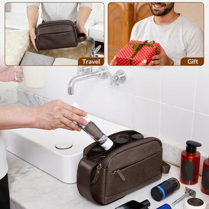 Handmade leather toiletry grooming kit bag with premium craftsmanship for stylish travel and organization in reasonable price - Product Image 2