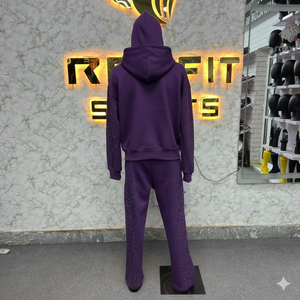 Rexfit <b>Pink</b> Hooded <b>Sweatshirt</b> Set Unisex Oversized Casual Streetwear French Terry 100% Cotton Fabric Autumn Fit Men Tracksuits - Product Image 6