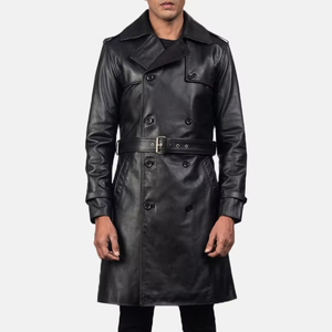 Abrigo de Invierno para Hombre HARAZ INTERNATIONAL, Chaqueta de Cuero Genuino con Forro de Piel Sintética, Impermeable y Transpirable - Product Image 1