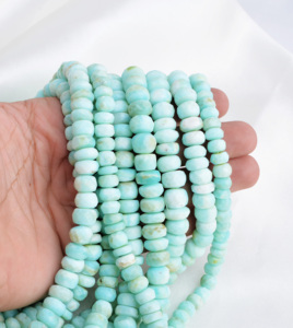 Cuentas lisas de ópalo azul natural de 8 mm a 12 mm, cuentas lisas de ópalo azul natural para la elaboración de joyería fina, piedra preciosa - Product Image 3
