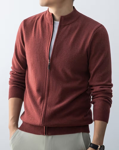 <b>Men's</b> <b>Zip</b> Up Turtleneck Sweater Knitted <b>Full</b> <b>Zip</b> <b>Cardigan</b> Long Sleeve Solid Color for Autumn Winter - Product Image 5