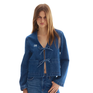 Veste en jean décontractée pour femme à manches longues, boutonnée, coupe classique, légère, pour le printemps, l'automne, le streetwear et le quotidien - Product Image 1
