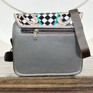 Sac à main bandoulière carré en cuir de vachette travaillé, best-seller, pour femmes, motif floral et à carreaux, sac messager de créateur - Product Image 5