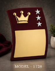 Placa de corona chapada en oro con estrellas, modelo 1128, premio grabado para reconocimiento deportivo y de juegos. - Product Image 5