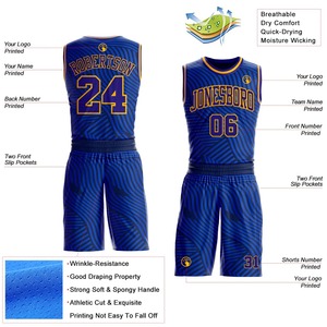 Uniformes de Baloncesto Reversibles Sublimados Personalizados al por Mayor, Económicos, 100% Poliéster, de Alta Calidad, con Logotipo de EE. UU., para Hombre - Product Image 2