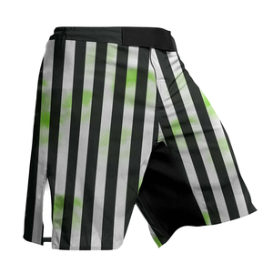 Pantalones Cortos de MMA para Deportes de Contacto, Entrenamiento de Artes Marciales, con Líneas Blancas y Negras, Elásticos, Transpirables, Ligeros, de Tela de Poliéster - Product Image 5