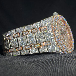 Montre de haute qualité avec diamants Moissanite VVS, mouvement automatique, verre saphir, étanche, quartz, entièrement sertie de diamants, Reloj USA UK - Product Image 1