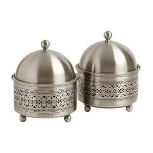 Casserole en acier inoxydable perforée pour fondue, avec couvercle isolant et motif calligraphique, vaisselle - Product Image 4