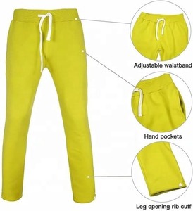Ensemble de survêtement pour homme, jaune, à capuche, respirant, léger, fermeture éclair intégrale, couleur unie, polyester/coton, vêtements décontractés pour adultes, printemps - Product Image 2