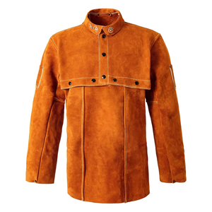 Ensemble veste et pantalon de soudage en cuir de vachette imperméable classe 2, résistant à la chaleur, vêtements de travail de protection - Product Image 4