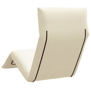 Tumbona Extra Larga de Tela Oxford Crema con Estructura Metálica y Diseño Plegable - Product Image 6