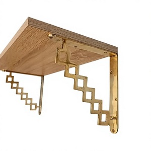 Support d'étagère en laiton tendance, design métallique robuste, finition dorée durable pour la décoration intérieure, connecteurs et supports d'étagère - Product Image 5