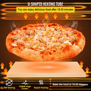Forno Pizza Commerciale da Banco a Singolo Ripiano da 14 Pollici, 110V 1300W, Elettrico in Acciaio Inossidabile con Base in Pietra, Alimentato a Gas per Panifici - Product Image 3