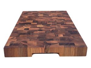 Planche à découper carrée en bois de qualité supérieure avec poignée pour couteau, épaisseur 1,5 cm, compatible lave-vaisselle, accessoire de cuisine durable - Product Image 2