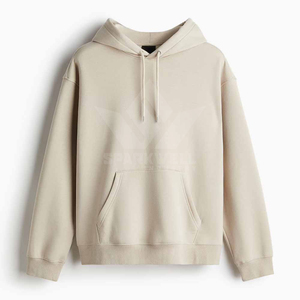 เสื้อฮู้ดดี้ผู้ชายไซส์ใหญ่ สีขาว ผ้าฝ้าย 100% เฟรนช์เทอร์รี่ สไตล์ลำลอง สีพื้น มีกระเป๋า ทรงปกติ ใส่ได้ในฤดูใบไม้ร่วง - Product Image 2