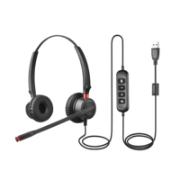 Casque USB filaire DSP ENC à suppression de bruit pour centre d'appels avec voyant d'occupation et microphone – Évitez d'être perturbé pendant les appels