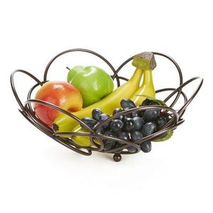 Corbeille à fruits contemporaine en métal argenté avec cadre circulaire et détails raffinés, idéale pour les îlots de cuisine et les stations de service - Product Image 4