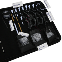 Kit d'outils professionnels pour extensions capillaires avec pinces à extensions, fils pour perruques, aiguilles à coudre, pinces de séparation, pinces de coiffage et peigne