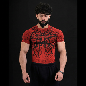 Haut de sport unisexe rouge à imprimé uni, coupe oversize, 100 % coton, manches longues, col rond, séchage rapide, respirant, écologique, toutes saisons, simple - Product Image 1
