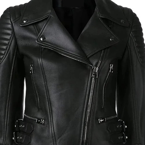 Texture Durable <b>Stitching</b> Comfortable Fit Fashion Outerwear OEM Women Leather Jacket PU Leather <b>Coat</b> Custom Design Smooth - Product Image 6