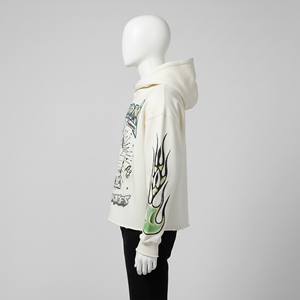 Latest High Quality Oversized Embroidered Logo <b>Mens</b> Hoodies 100% Cotton Fleece Custom Logo Pocket Eco-friendly - Product Image 3