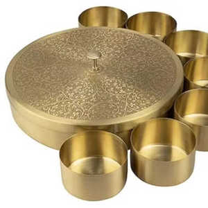 Premium Quality Eco-Friendly Masala <b>Box</b> Our Spice Container Made of <b>Metal</b> Unique Corrosion Resistance Properties Hand Wash Only - Product Image 1