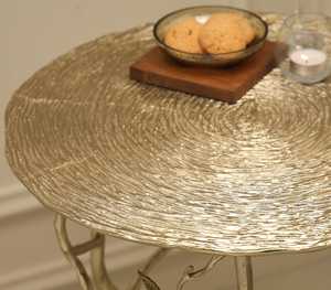 Rustic Metal Side <b>Table</b> Round Branch Design Antique Finish Living Room Furniture Durable Home Decor - Product Image 3