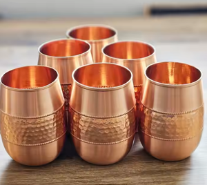 Unique Designed Copper Glasses Tumbler Minimalist Design Gift Box Packaging Business Gift 300ml Capacity India Origin Reasonable - Product Image 2