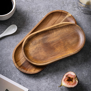 Plateau et sous-plat en bois d'acacia massif pour hôtel, idéal pour les fruits, les desserts et les plats - Product Image 5