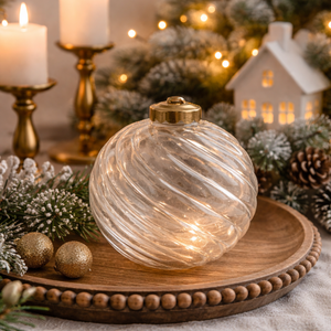 Boule de Noël suspendue en verre transparent, ornement décoratif pour l'arbre de Noël, pour les fêtes |   Décoration d'Intérieur Élégante et Saisonnienne - Product Image 3