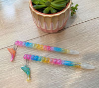 Mignons stylos en plastique 0.5mm largeur d'écriture chatoyante couleurs pastel dauphin charme fête faveurs salle de classe cadeaux articles promotionnels