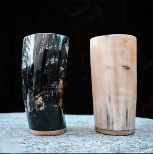 Regalos de Navidad, taza de cerveza de cuerno natural, decoración para el hogar, personalizada para cerveza, vino, estilo vikingo, al mejor precio - Product Image 3