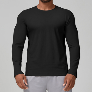 High Quality <b>Mens</b> Skin friendly Breathable Sports Leisure Solid <b>Long</b> Sleeve Cotton Blend <b>Mens</b> <b>T</b> <b>Shirt</b> - Product Image 3