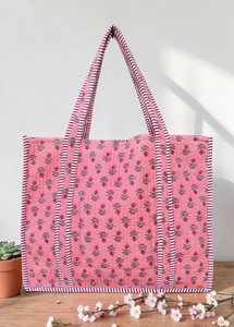 Pink Tiger Print Textile Tote <b>Bag</b> Large Size <b>Long</b> Handle Animal Pattern Shopping <b>Bag</b> Daily Use Indian Tote <b>Bag</b> Women Beach <b>Bag</b> - Product Image 4