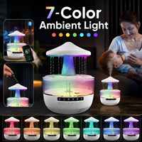 Humidificateur Haut de Gamme 2026 en Forme de Nuage de Pluie Champignon avec Haut-parleur, LED RGB 7 Couleurs, Son de Gouttes d'Eau, Diffuseur d'Arômes pour Hôtels et Foyers