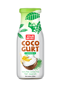 OEM ODM Private Label Baby Banana Coconut <b>Milk</b> Yogurt Drink 280ml Sterilized Glass Bottle Plant Based <b>Milk</b> Dairy Free Wholesale - Product Image 1