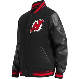 Chaqueta Varsity Negra para Hombre, Nueva y de Alta Venta, con Mangas de Cuero con Logotipo Rojo y Blanco, Diseño de Parche Bordado, Ropa Casual de Otoño - Product Image 5