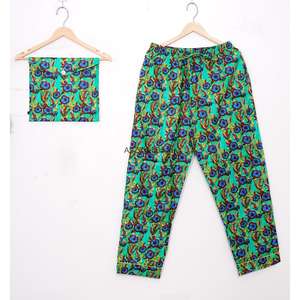 Conjunto de Pijama Casual de Lujo para Mujer, 100% Algodón, Manga Larga, Estampado Floral, Cintura Elástica, Cuello Camisero, para Primavera/Verano - Product Image 3