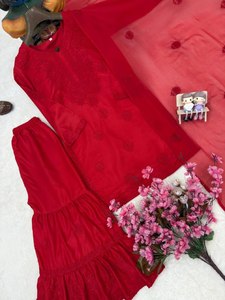 Conjunto de Falda y Top Romántico para Mujer, Otoño, Manga Farol, Bordado, Elegante - Product Image 5