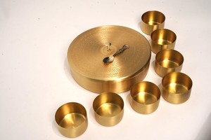 Bold Blossom Designer Engraved Brass Masala <b>Box</b> Set | 100% Handmade Eco-Friendly Durable Spice Organizer Leak Proof Dishwasher - Product Image 4