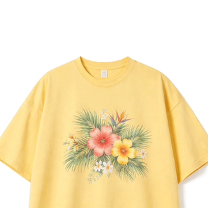 T-shirt personnalisé pour homme, 100% coton, qualité luxe, col rond côtelé, épaules tombantes, streetwear, t-shirt oversize pour homme - Product Image 3