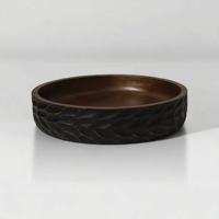 Ensemble indien de cuillère de bol de service de salade en bois de manguier antique de luxe sculpté à la main table écologique pour la fête à la maison ferme unique