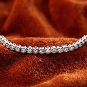 Pulsera de Moissanita con Eslabones Finos, Joyería de Moda para Mujer, Tono Plateado, Elegante, para Uso Diario, Regalo - Product Image 4