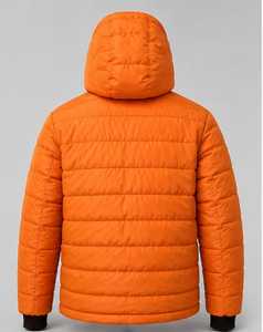 Chaqueta Acolchada con Capucha Naranja para Hombre Champ King, Cierre de Cremallera, Corte Regular - Product Image 4