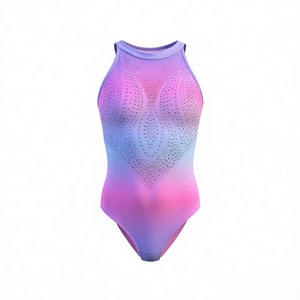 Justaucorps de cheerleading personnalisés en spandex et polyester, blanc, rose, bleu, pour adultes et jeunes filles, pour la scène, détection par aiguille, à prix abordable - Product Image 4